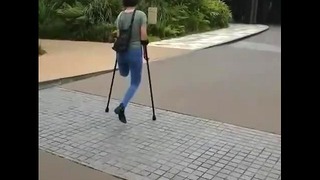 Stefania Pretty Woman Amputee Ben Crutches