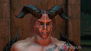 3dxpassion.com. Fire Demon Fucks Young Blond In Sinister Castle.