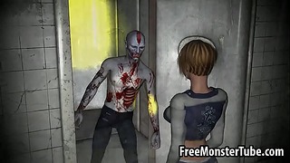 3d Cartoon Blondie Gets Fucked Rough By a Zombie