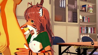Furry Futanari Hentai 3d – Ohař Futanari and Tiger Chick Bj and Fucked With Cream Pie – Anime Manga japonský Yiff Kreslený porno