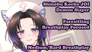 Shinobu Kocho помогает вашему дыханию - Hentai Джой (игра с дыханием, сидение на лице, средняя жесткость)