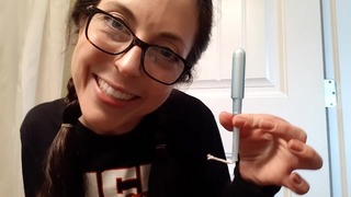 Tampon insertion With Plastic Applicator and A Pee