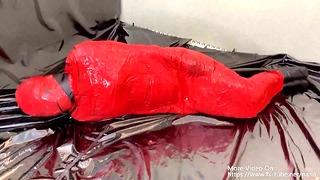 3 Layer Zentai And Tape Mummification Play
