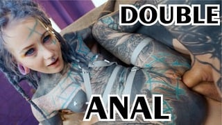 Double Anal From Tattoo Girl Anuskatzz / Dap With Swallow, Gape, Prolapse – Punk – Goth