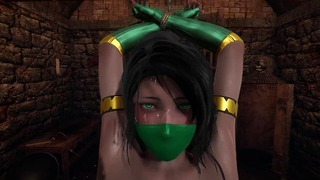 Mk: Black Cock faz o que quer com Futa Jade em Bondage Dungeon To Orgasm