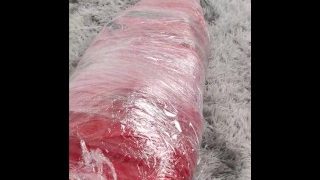 Nana Zentai e plástico 3 camadas múmia bondage