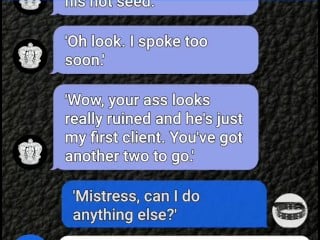 Submissive Boy Sexting Mistress For Bi Dungeon Session