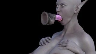 3D Hentai Alien zuigt lul zo goed als echte vrouwen het zouden kunnen doen, zou wereldvrede beginnen
