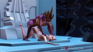 Alien Dickgirl Fucks A Sex Servant In The Mystical Cave On The Exoplanet