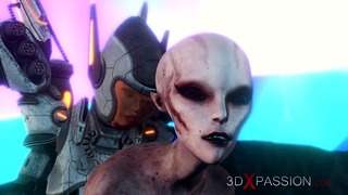 Nő Alien Gets Fucked Hard Sci-Fi Explorer Szkafanderben Exobolygón