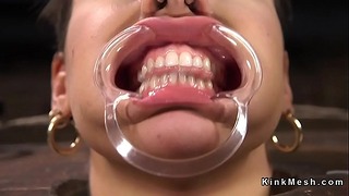 Hogtied In Chair Gets Whipped