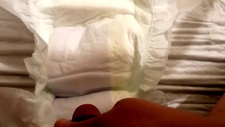 Pissing In Open Adult Diaper