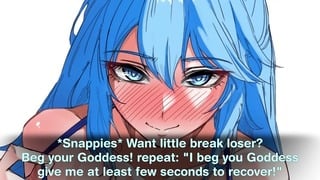 Aqua ti converte ad adorare una vera dea Hentai JOI Femdom/Gioco di respirazione del degrado dell'umiliazione