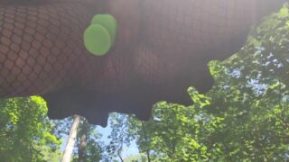 BBW Goth Gf Outside Dildo Quickie