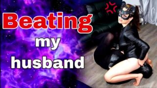 Beating My Husband! Femdom Ballbusting CBT Punching Kicking Slapping Bondage BDSM Discipline Real