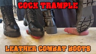 Crushing His Cock In Combat Boots Black Leather – CBT Bootjob With Tamystarly – Ballbusting, Femdom