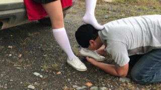 Femdome Slave Lick Shoes School Girl Kiss And Sniff Feet