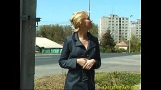 Nasty Blonde Pissing Outdoor