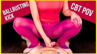 POV Ballbusting Kicks And Slaps Balls Ballerina Flats CBT Era