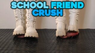 School Friend Crushing And Marching In Painful White Snow Boots – Bootjob, Ballbusting, CBT
