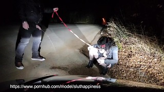 The Wife A Slut Slave Drinks My Piss And Sucks Dick On A Public Road