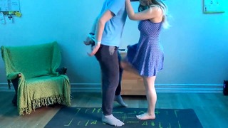 Tying Up His Hands To Bust His Balls Amateur Ballbusting Couple Kicks Knees