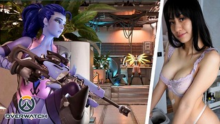 Wow. One Of The Best Overwatch Hentai! Widowmaker’s Ballbusting Handjob Futa