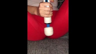 Tiny Blonde Teen Hooker Sprays in Her Yoga Pants