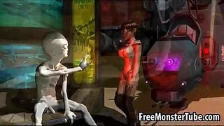 Alien Fucks 3D Babe Outdoors