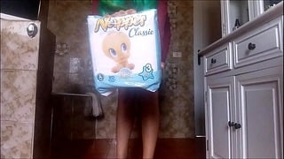 Getting Off in My Soaked Diaper