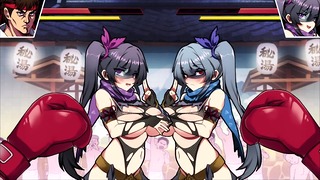 [#03 Hentai Game Waifu Fighter.Boxing and having sex with a busty female ninja.