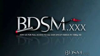 BDSM XXX Slave boy in straight jacket and anal hook swings