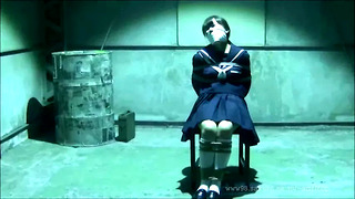 Japanese Schoolgirl tied and gagged in warehouse
