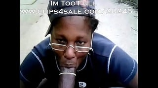 Ebony Girl Gags and Pukes on Cock