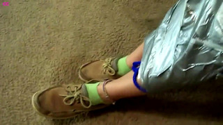 Veronica stepmummy bondage in saran wrap and duct tape Preview