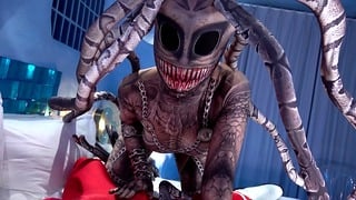 Spandex Queen’s Footjob Horror POV