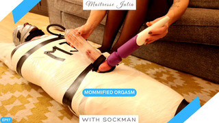 Frustration games in socks and pantyhose and ruined orgasm for this tied up slave. Mistress Julia Video 97