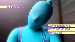 Blue tights full body encasement