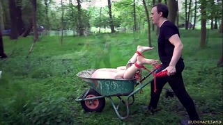 Ball gagged and dildo cunt smashed big tits blonde is fucked merciless