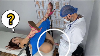 Gynecologist playing with patient's pussy!