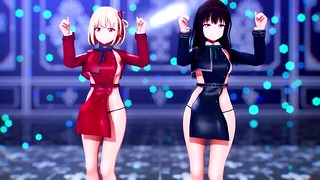 【MMD Lycoris Recoil 4k/60fps】《Chisato(錦木 千束) Takina(井ノ上 たきな)》~《[Creepy Nuts「Bling-Bang-Bang-Born」》